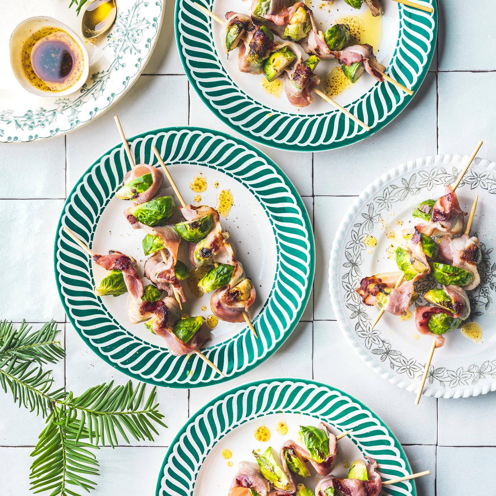 Brochetas de coles de Bruselas y tocino - Receta OptiGrill 2in1 | Moulinex