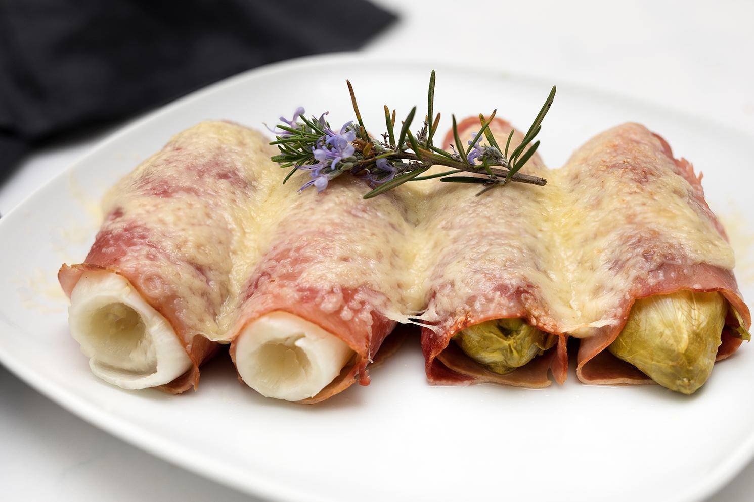 Endibias braseadas con jamón y queso - Receta Companion | Moulinex
