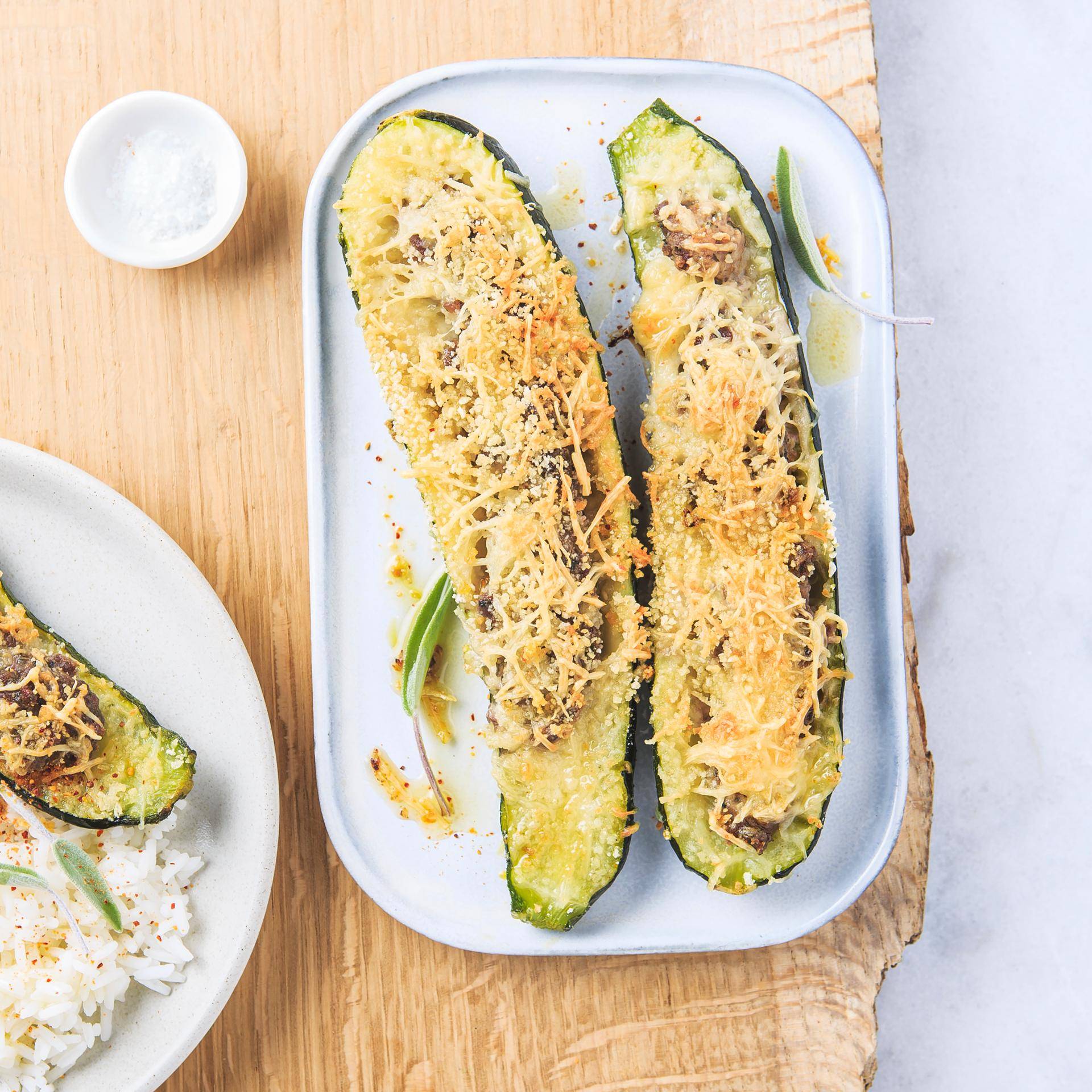 Calabacines rellenos de verduras - Receta Dual EasyFry&Grill | Moulinex