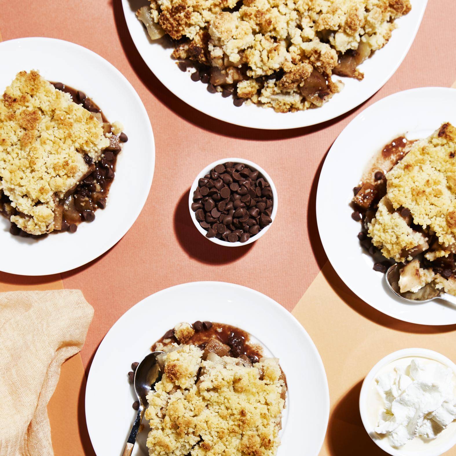 Crumble de pera y chocolate - Receta OptiGrill 2in1 | Moulinex