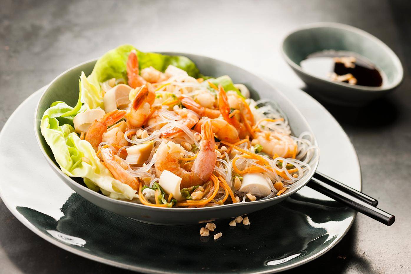 Fideos de arroz con gambas - Receta Cookeo | Moulinex