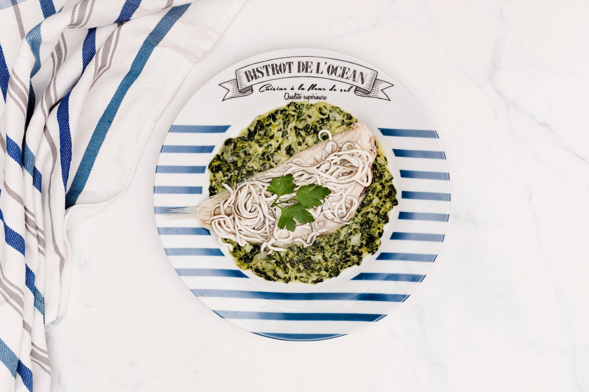 Lenguado con gulas y espinacas - Receta Companion | Moulinex