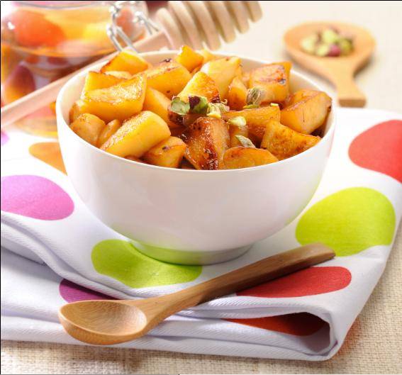 Manzanas caramelizadas con pistachos - Receta Companion XL | Moulinex