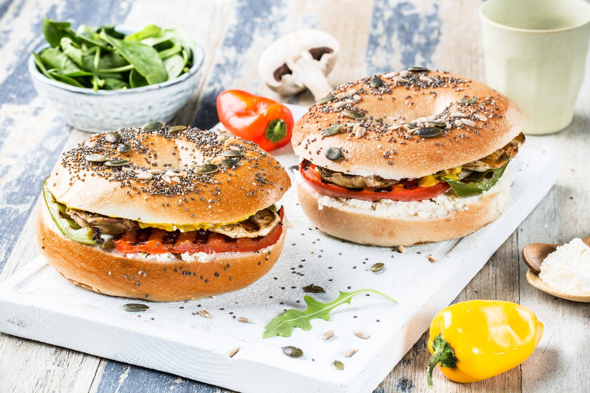 Bagel vegetariano - Receta undefined | Moulinex