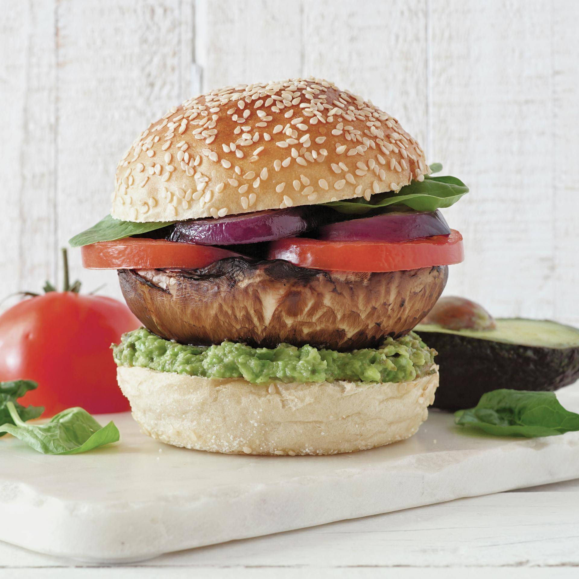 Hamburguesa de champiñones portobello a la parrilla - Receta Dual EasyFry&Grill | Moulinex