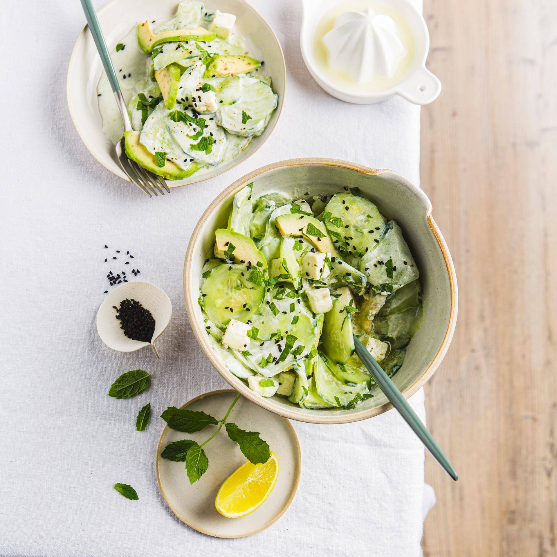 Ensalada de pepino, yogur y limón - Receta Companion | Moulinex