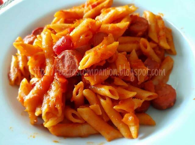 Macarrones con salchichas frankfurt - Receta Companion Connect XL | Moulinex