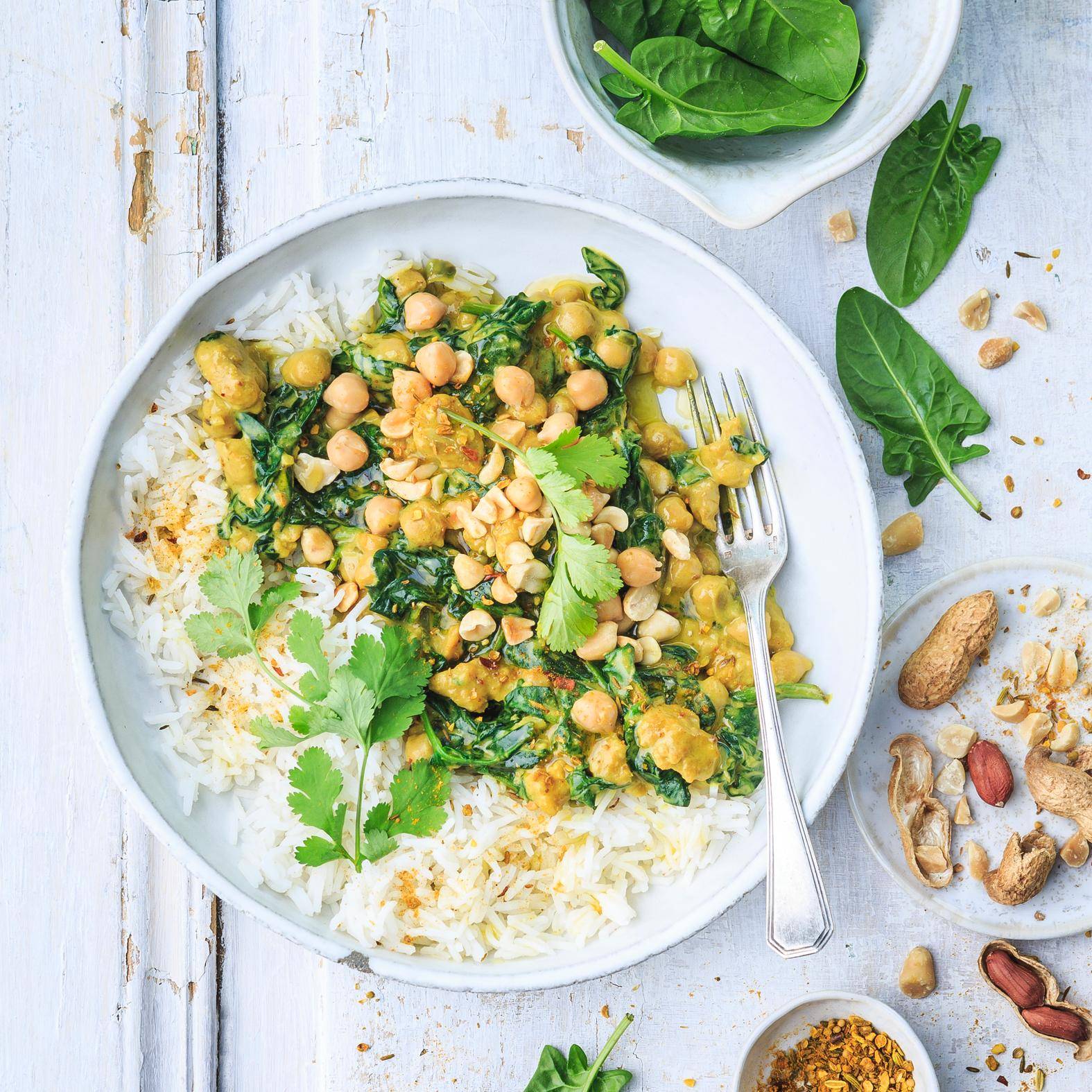 Soja texturizada al curry con mantequilla de cacahuetes - Receta Companion | Moulinex