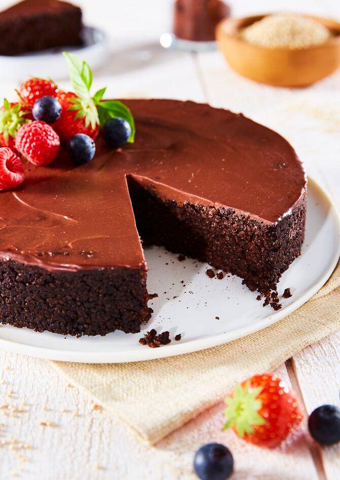 Tarta vegana de cremoso de chocolate y quinoa - Receta Perfectmix + | Moulinex
