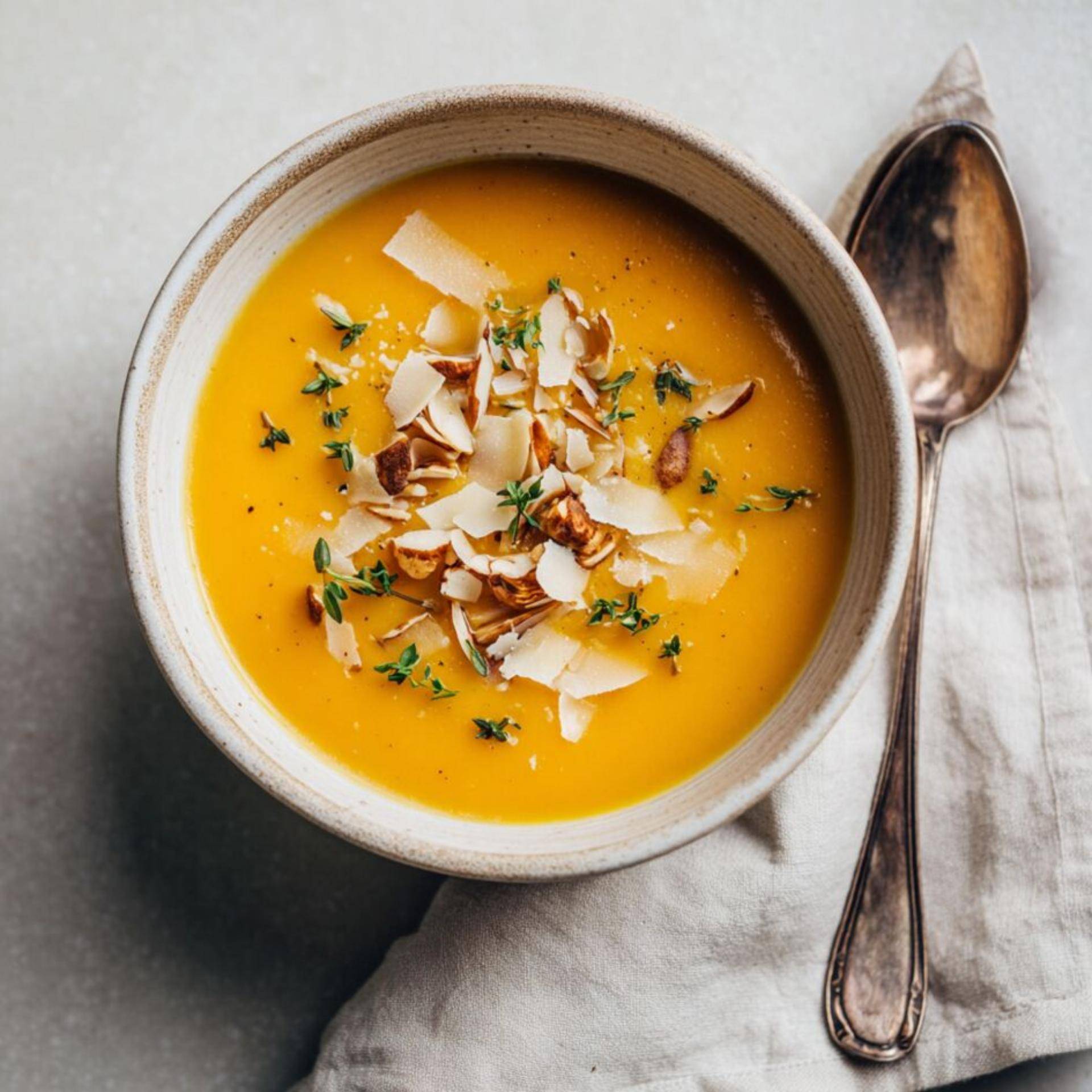 Sopa de Calabaza con Trozos de Castaña a la Parrilla - Receta Companion Connect | Moulinex