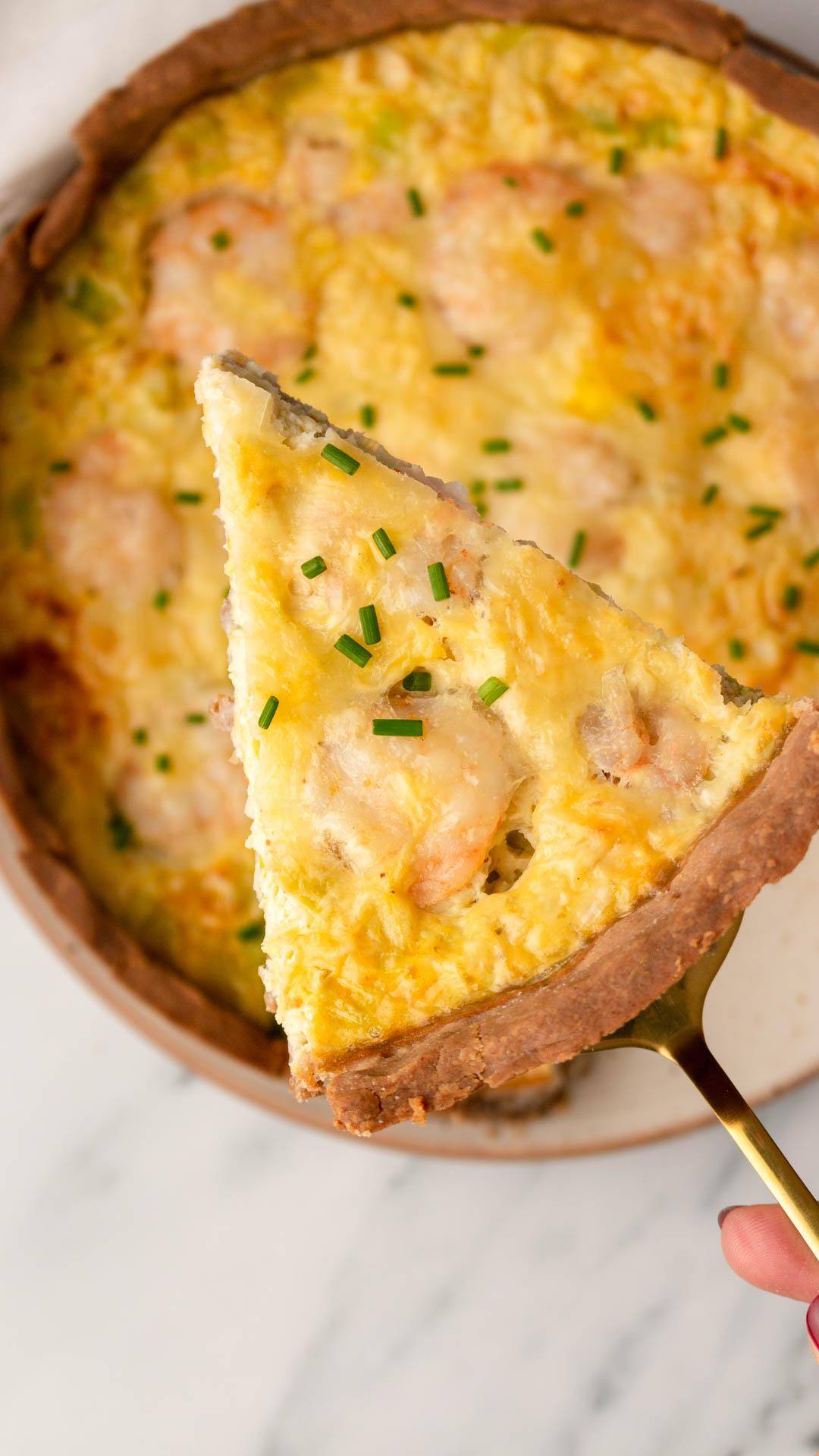 Quiche de puerros y gambas realfooding - Receta Click&Cook | Moulinex
