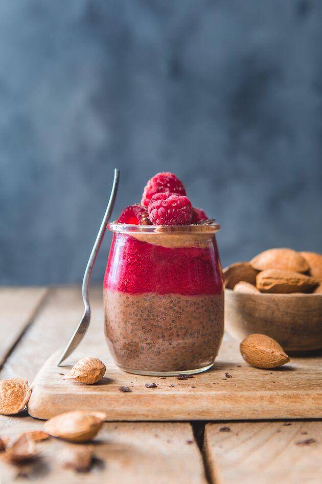 Pudin de chocolate y frambuesa con chía - Receta Perfectmix + | Moulinex