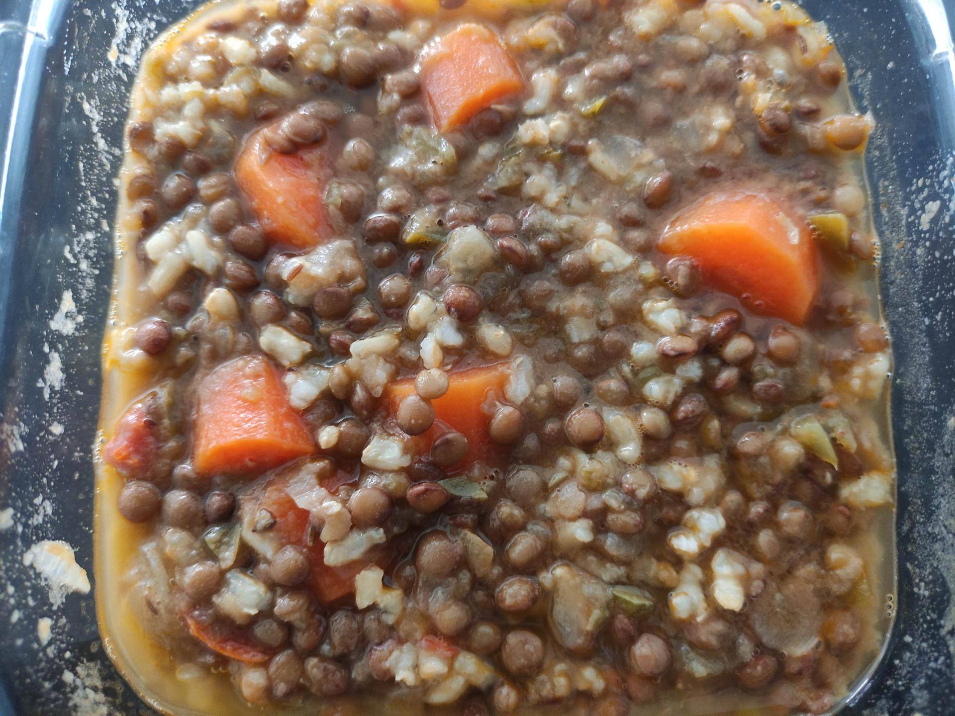 Lentejas con arroz y verduras - Receta Companion Connect XL | Moulinex