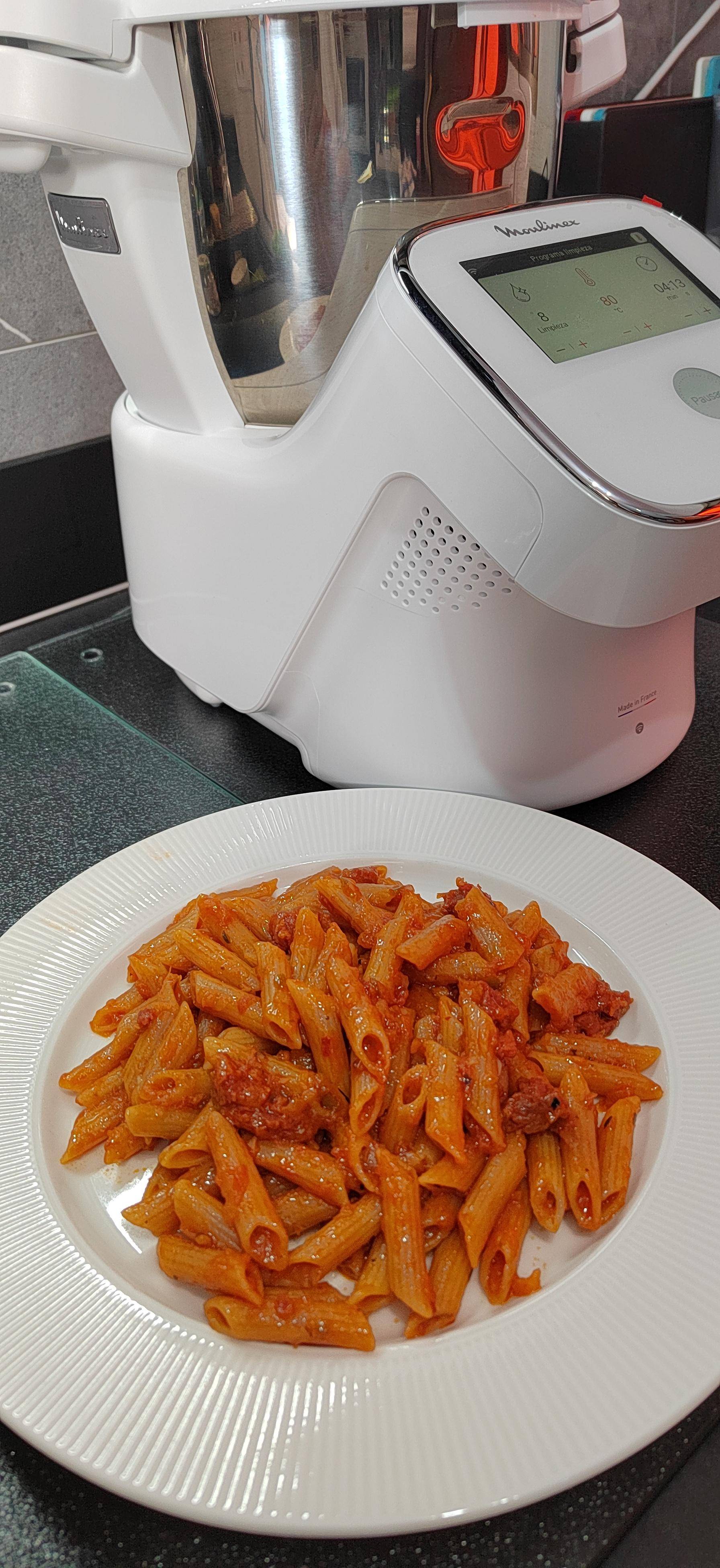 Macarrones con chorizo. - Receta Companion Connect XL | Moulinex