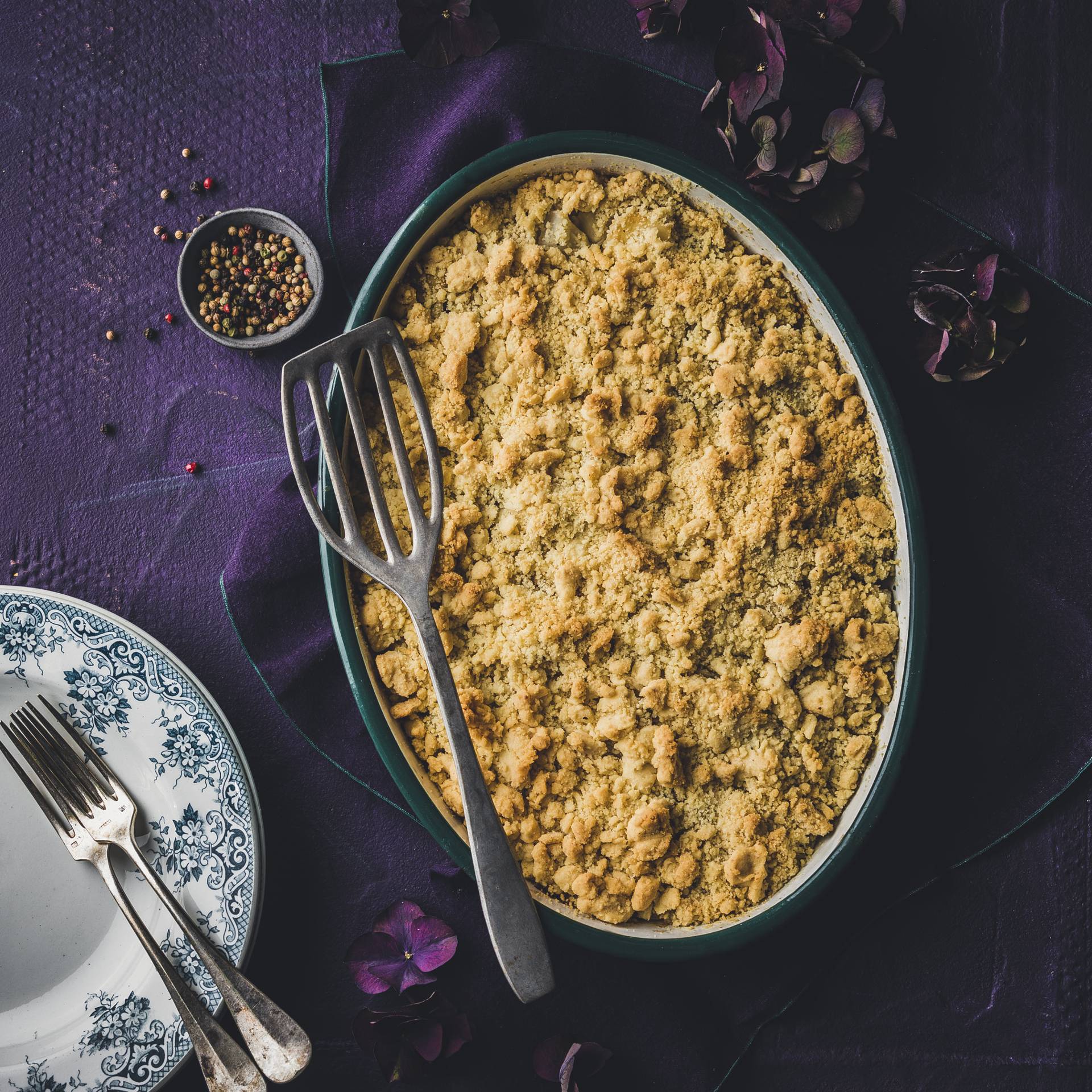 Crumble de rutabaga con avellanas - Receta Companion | Moulinex