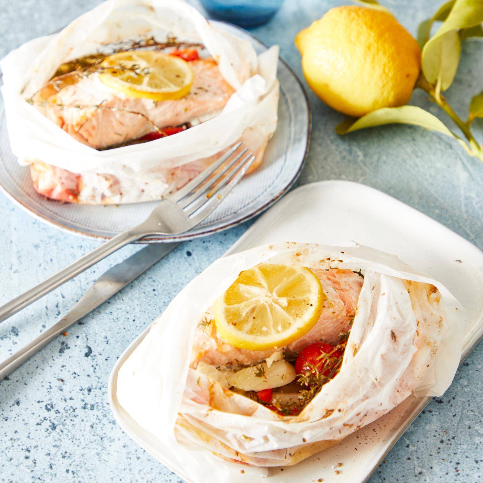 Papillotes de salmón con hinojo y limón - Receta Easy Fry Max | Moulinex