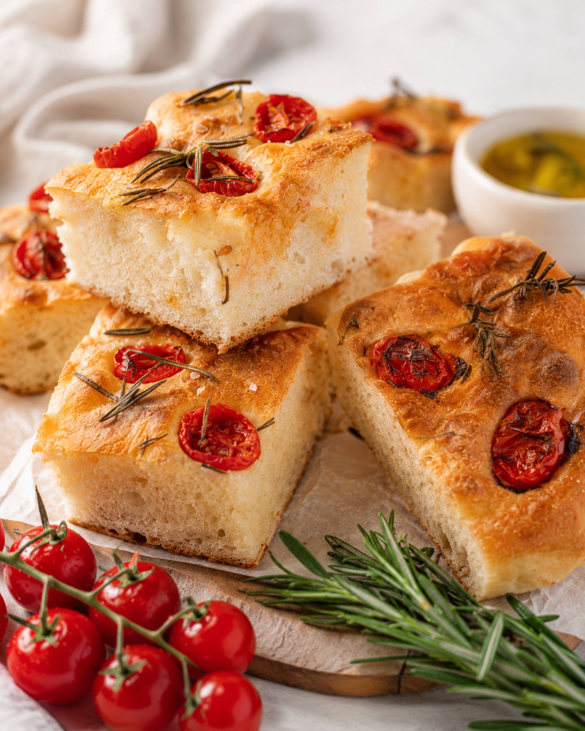 Focaccia de tomate cherry y romero - Receta Crisp&Go 3P | Moulinex