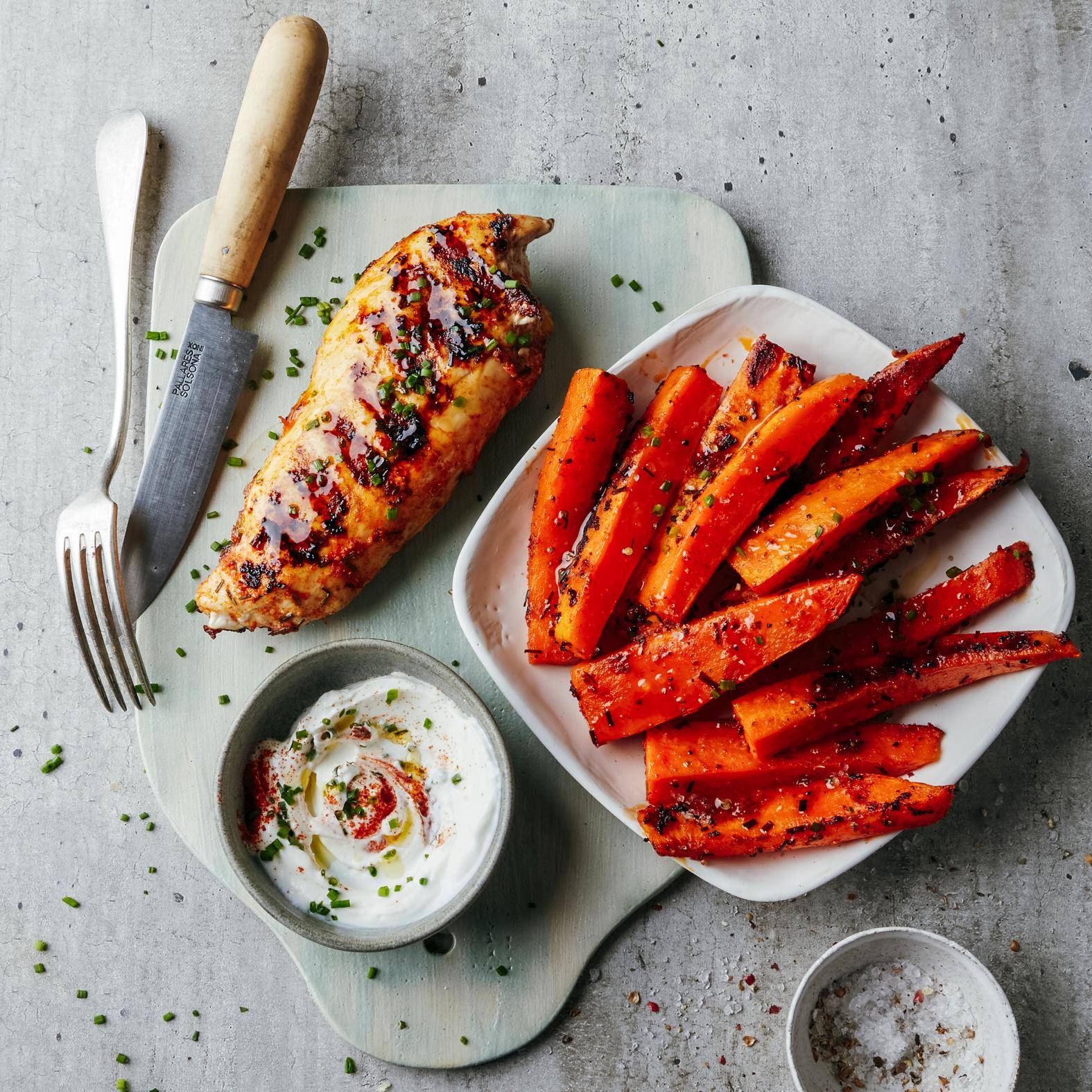 Pechuga de pollo y boniato asado - Receta OptiGrill 2in1 | Moulinex