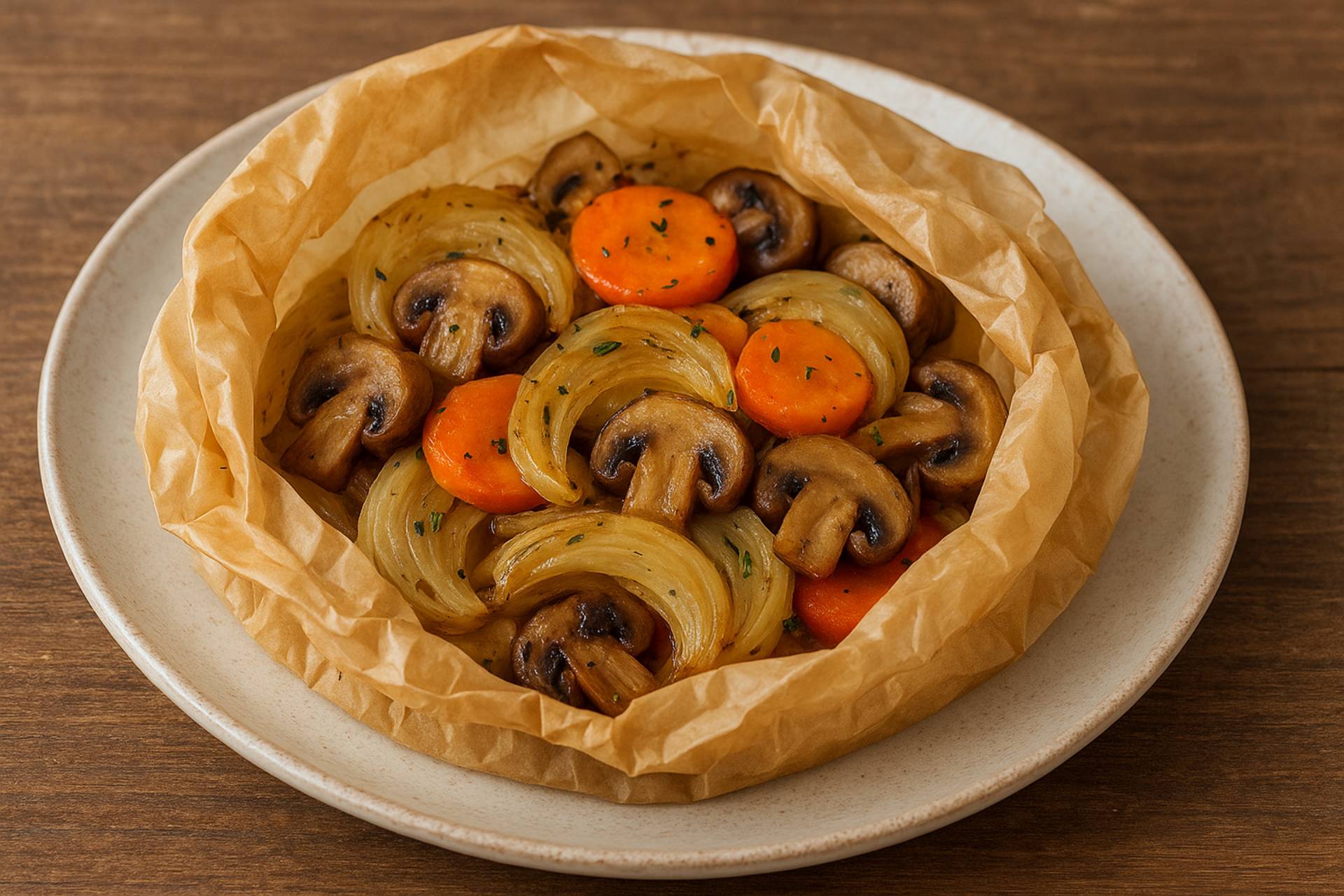 Papillote con setas - Receta Companion Connect XL | Moulinex