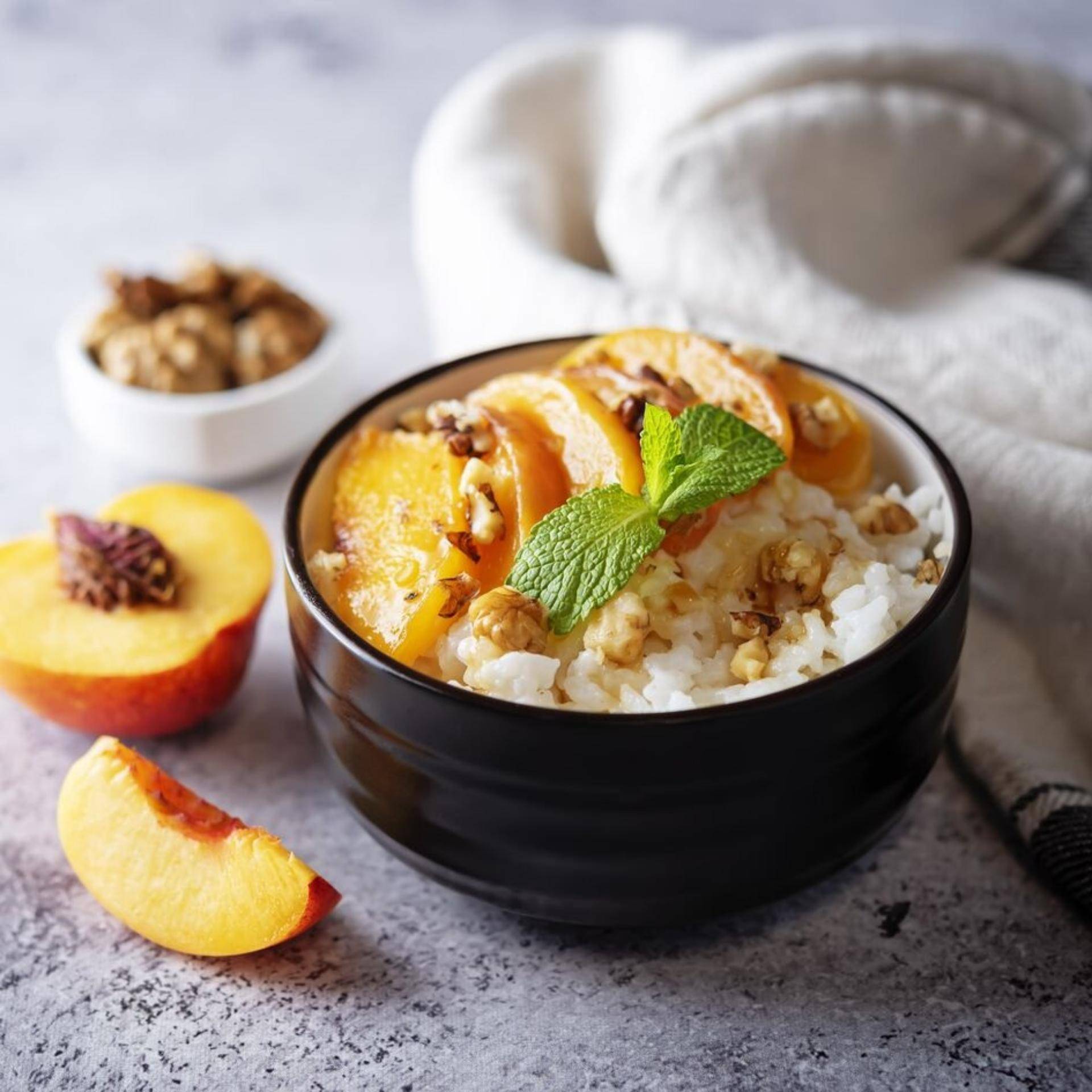 Arroz con Leche Cremoso y Nectarinas Asadas - Receta Companion Connect | Moulinex