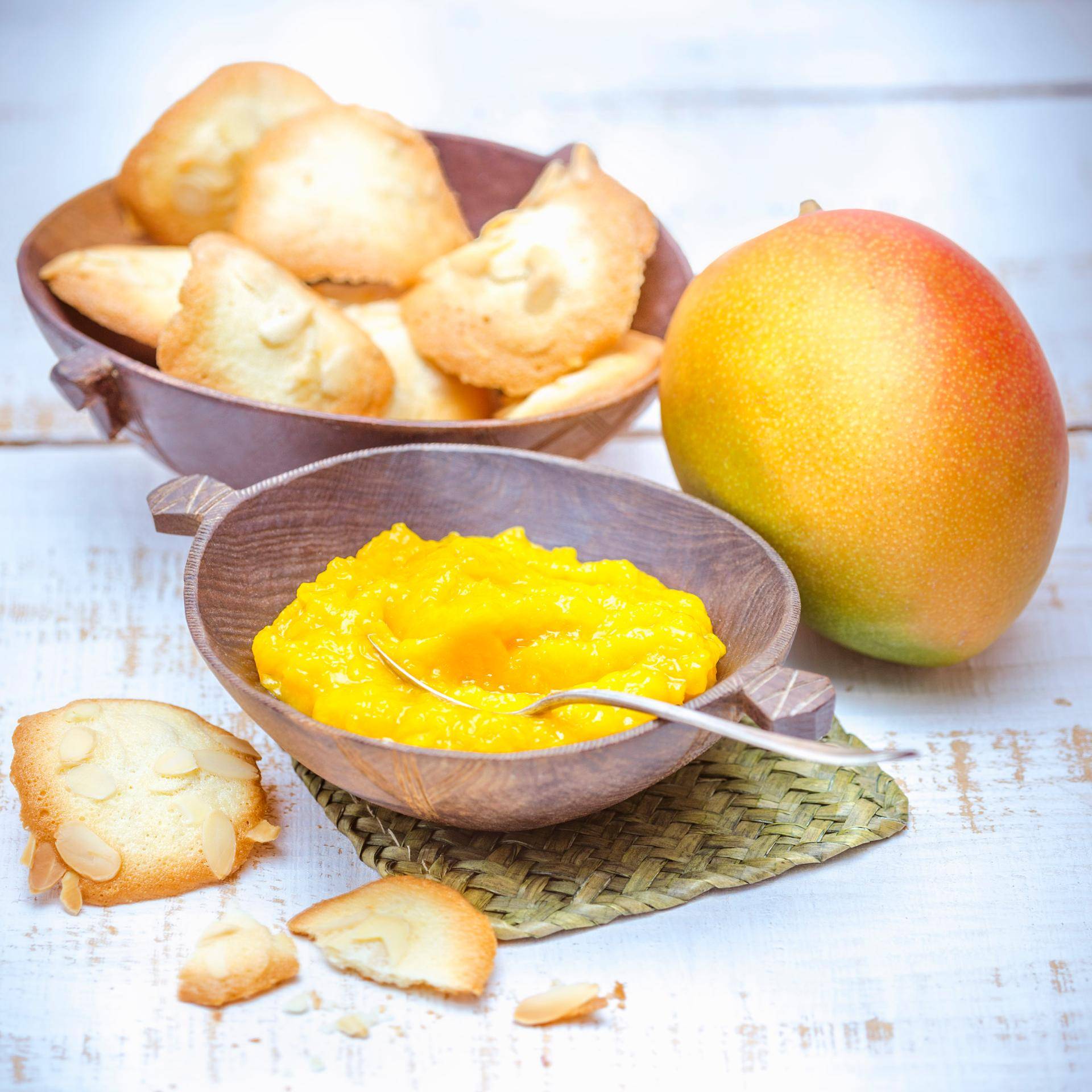 Compota de mangos y tejas de almendras - Receta Companion Connect | Moulinex
