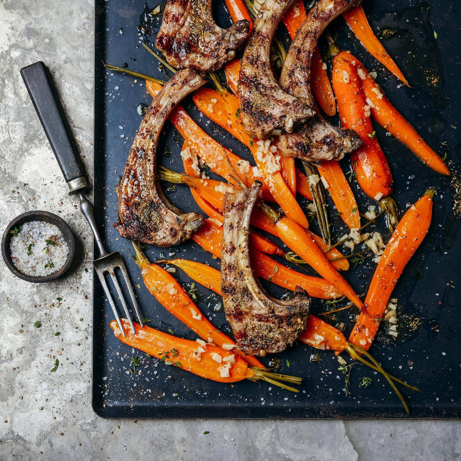Chuletas de cordero con zanahoria confitada - Receta OptiGrill 4in1 | Moulinex