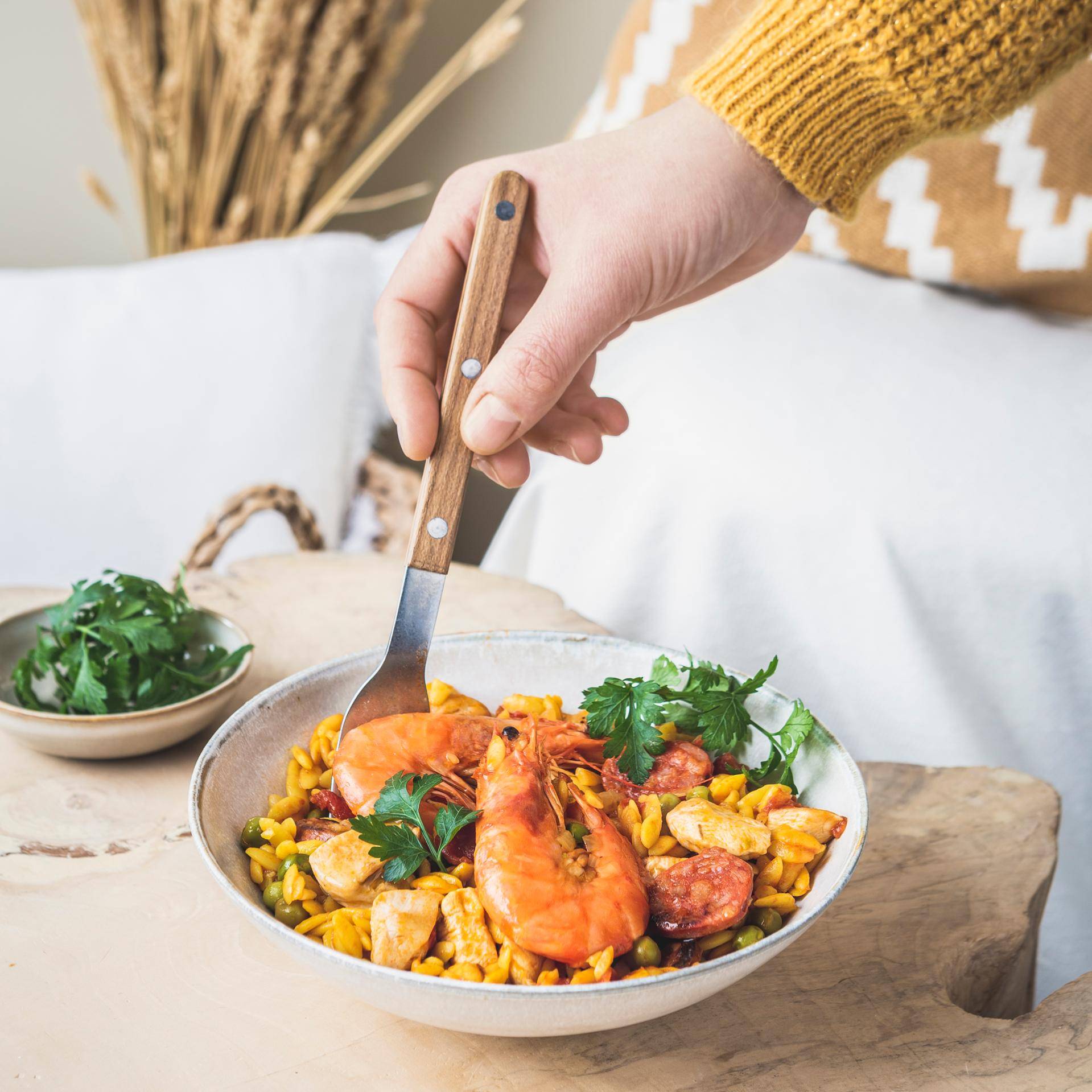 Paella de pasta con chorizo - Receta Cookeo | Moulinex