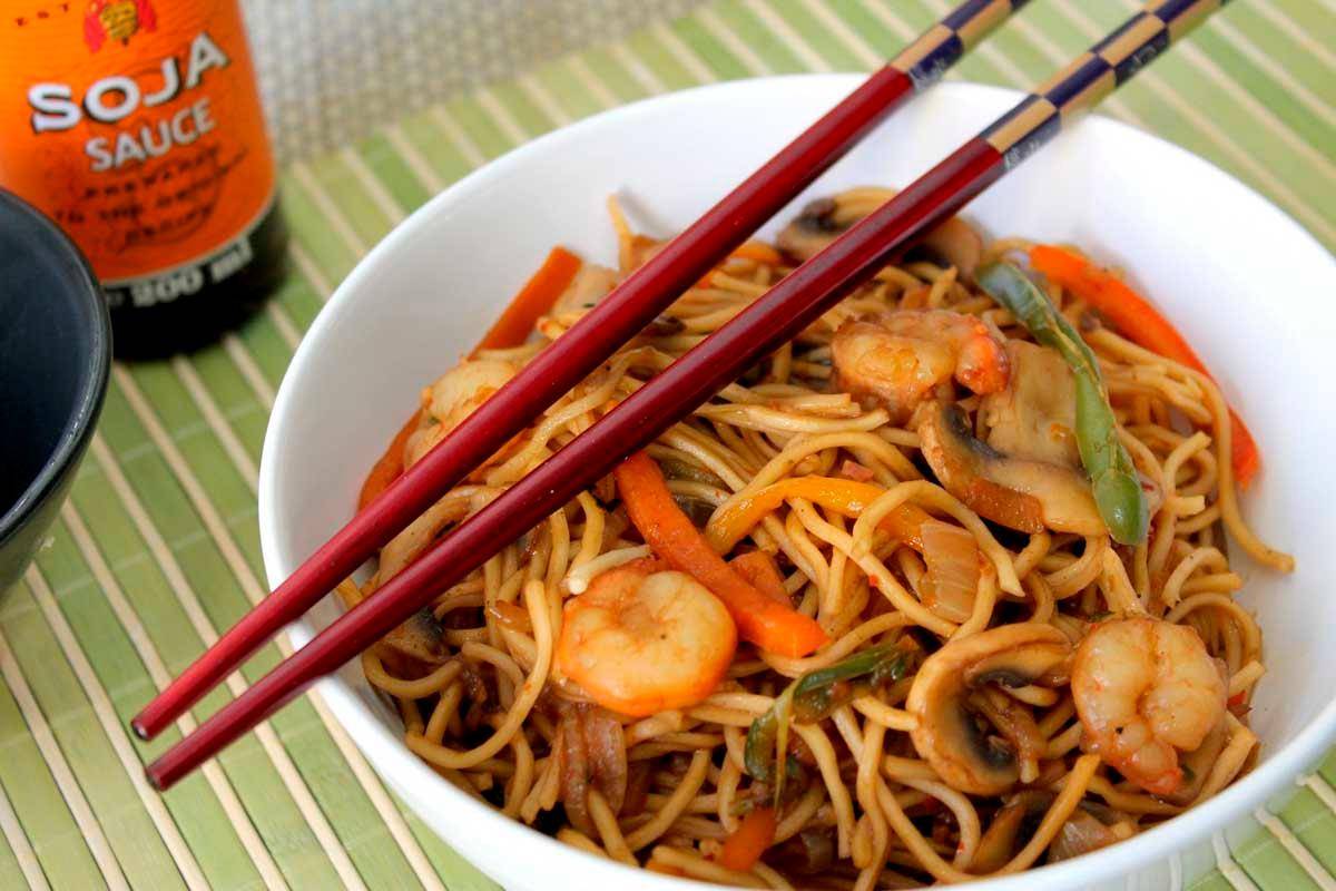 Fideos chinos (noodles) con pollo - Receta Companion Connect XL | Moulinex