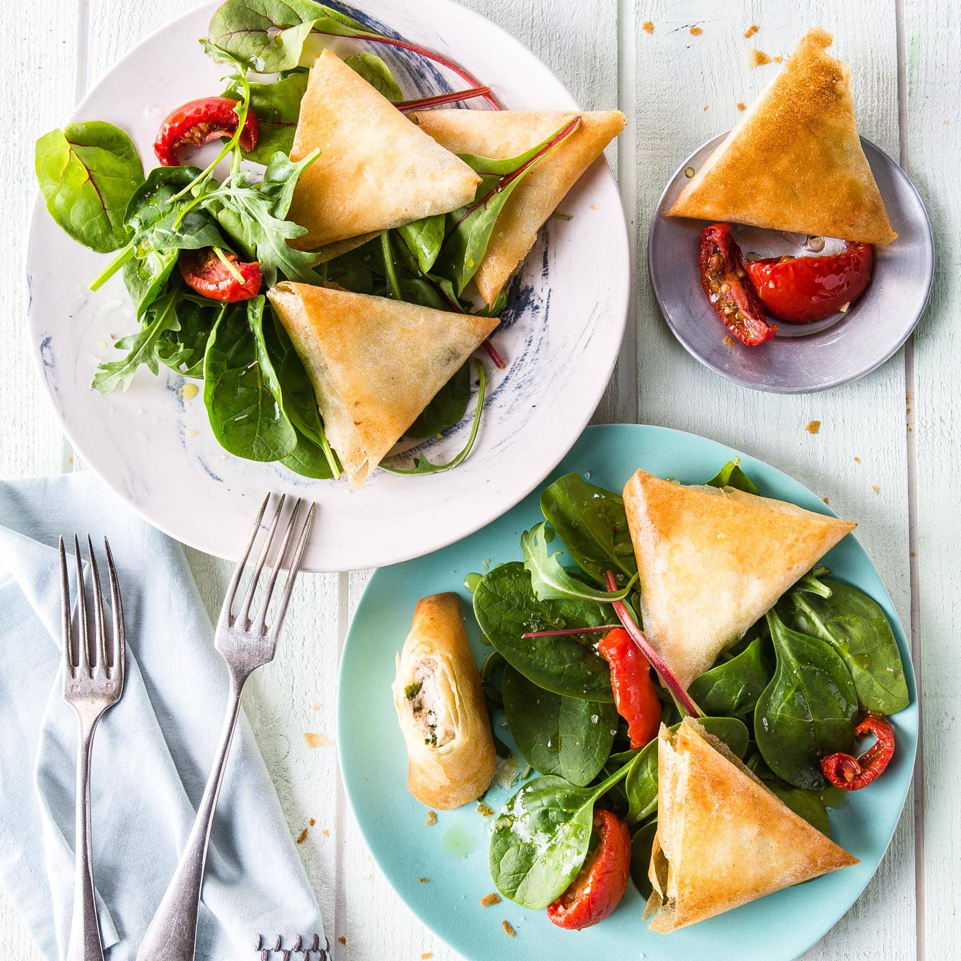 Samosas con mozzarella y tomates cherry - Receta Multifunction Airfryer Oven Digital | Moulinex