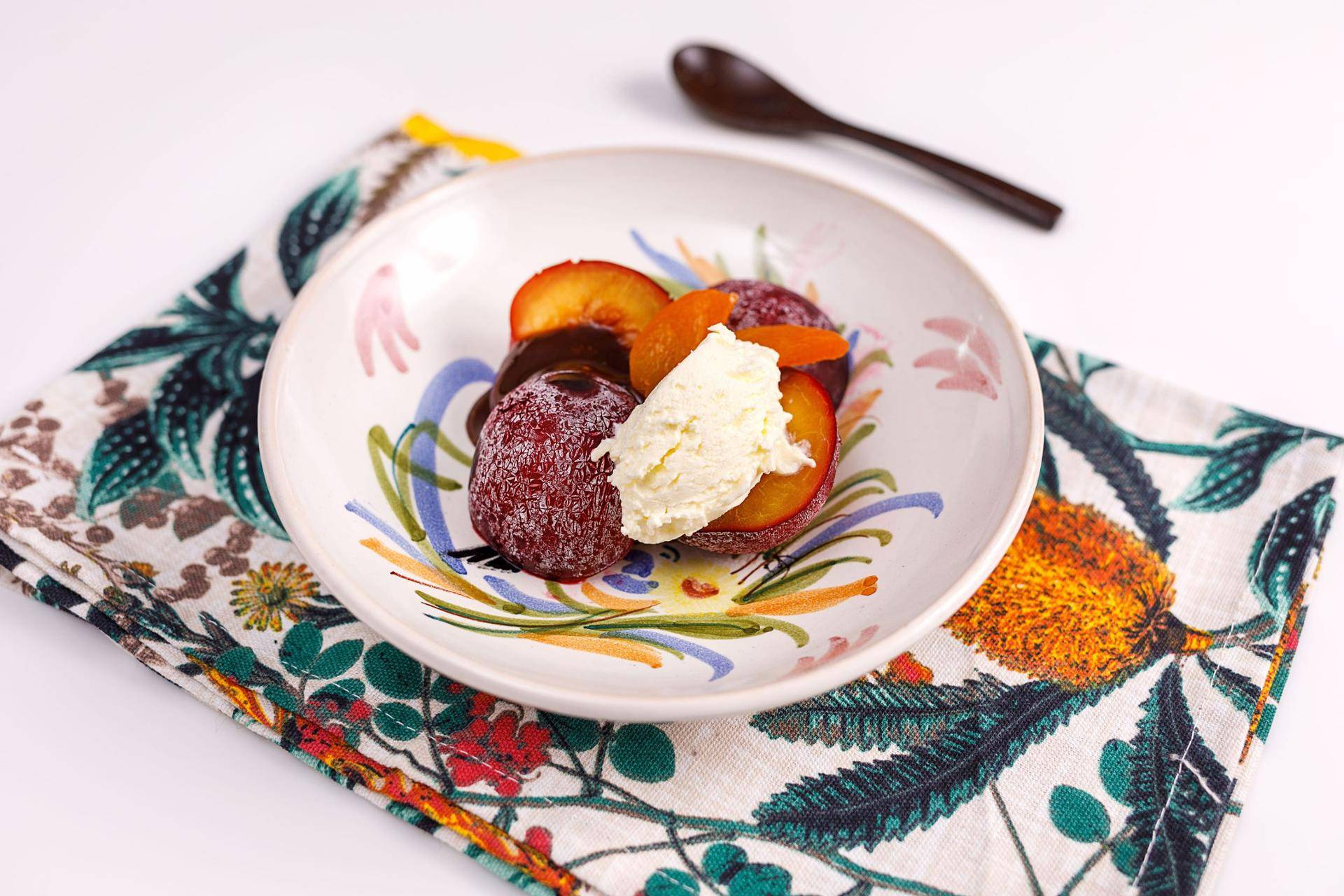 Ciruelas glaseadas con mascarpone - Receta Companion | Moulinex