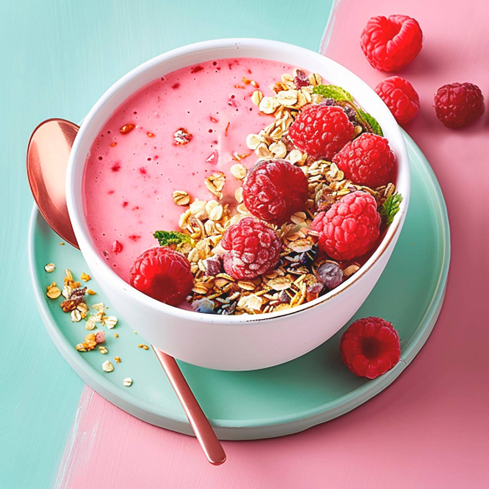Bol de batido de granola, yogur y frutos rojos - Receta Blend up | Moulinex