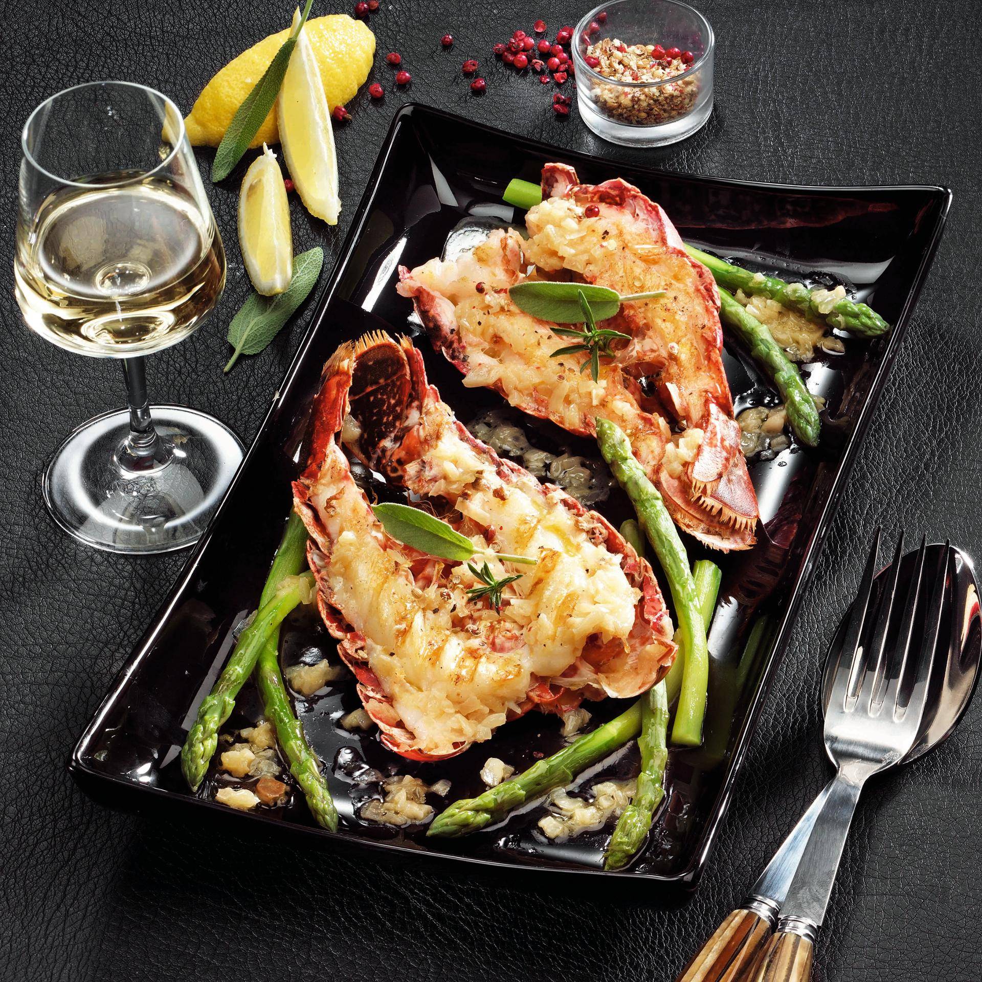 Cola de langosta a la parrilla con mantequilla y vino blanco - Receta undefined | Moulinex