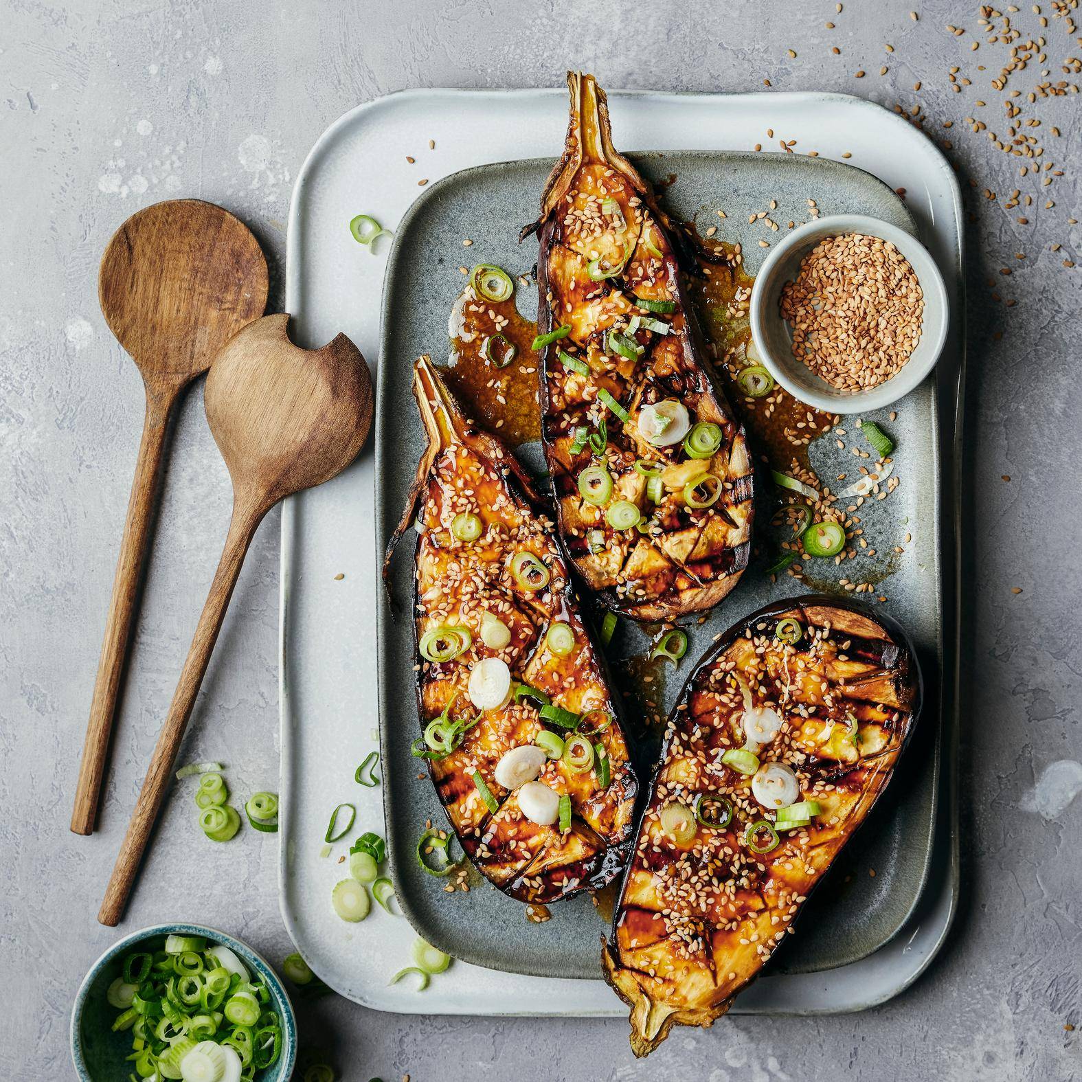 Berenjena a la plancha con teriyaki - Receta OptiGrill 2in1 | Moulinex