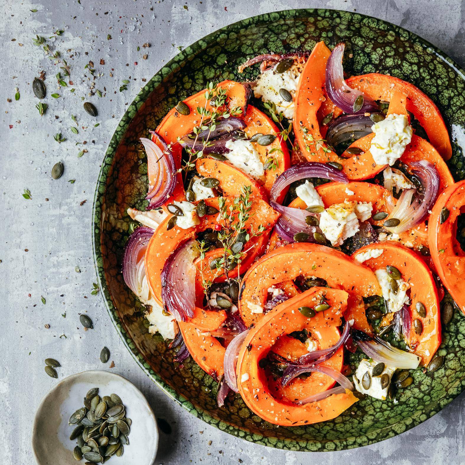 *Baked pumpkin with feta and thyme - Receta OptiGrill + | Moulinex