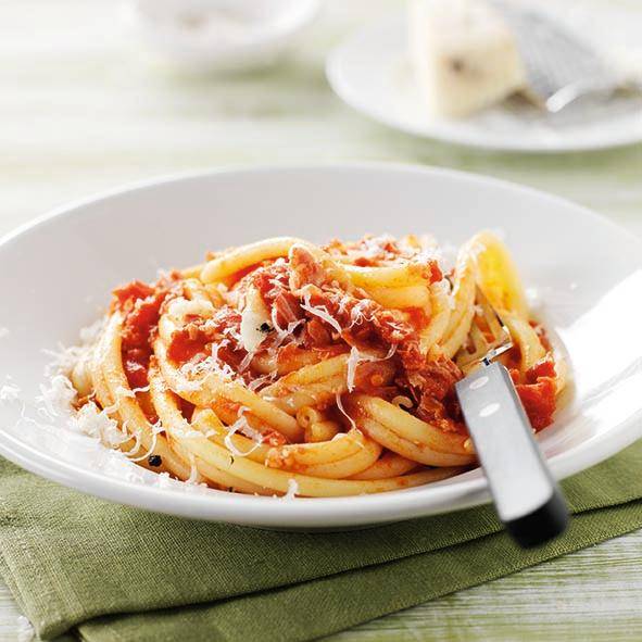 Espagueti all´amatriciana - Receta Click&Cook | Moulinex