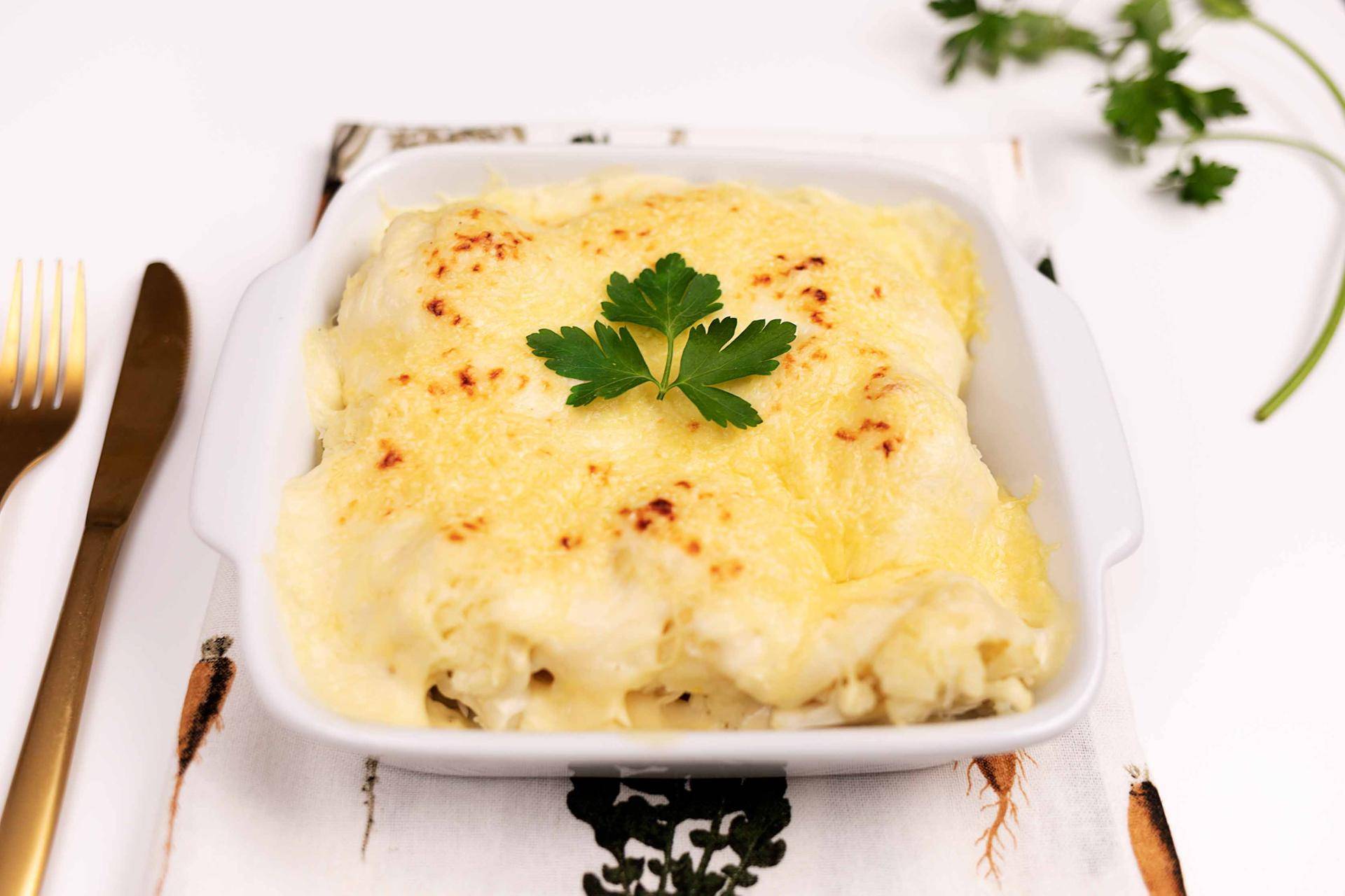 Coliflor gratinada con bechamel - Receta Companion | Moulinex