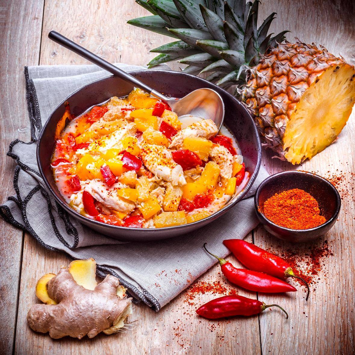 Guiso de pollo tailandés - Receta Companion | Moulinex