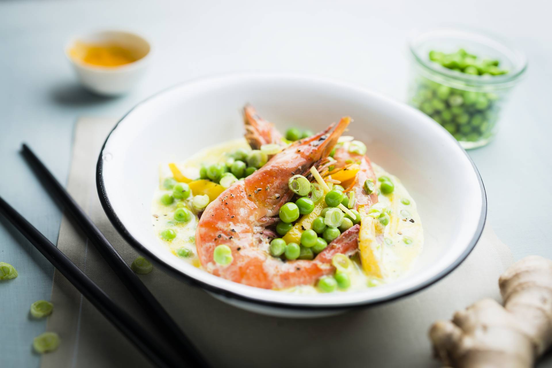 Curry de gambas y guisantes - Receta Cookeo | Moulinex