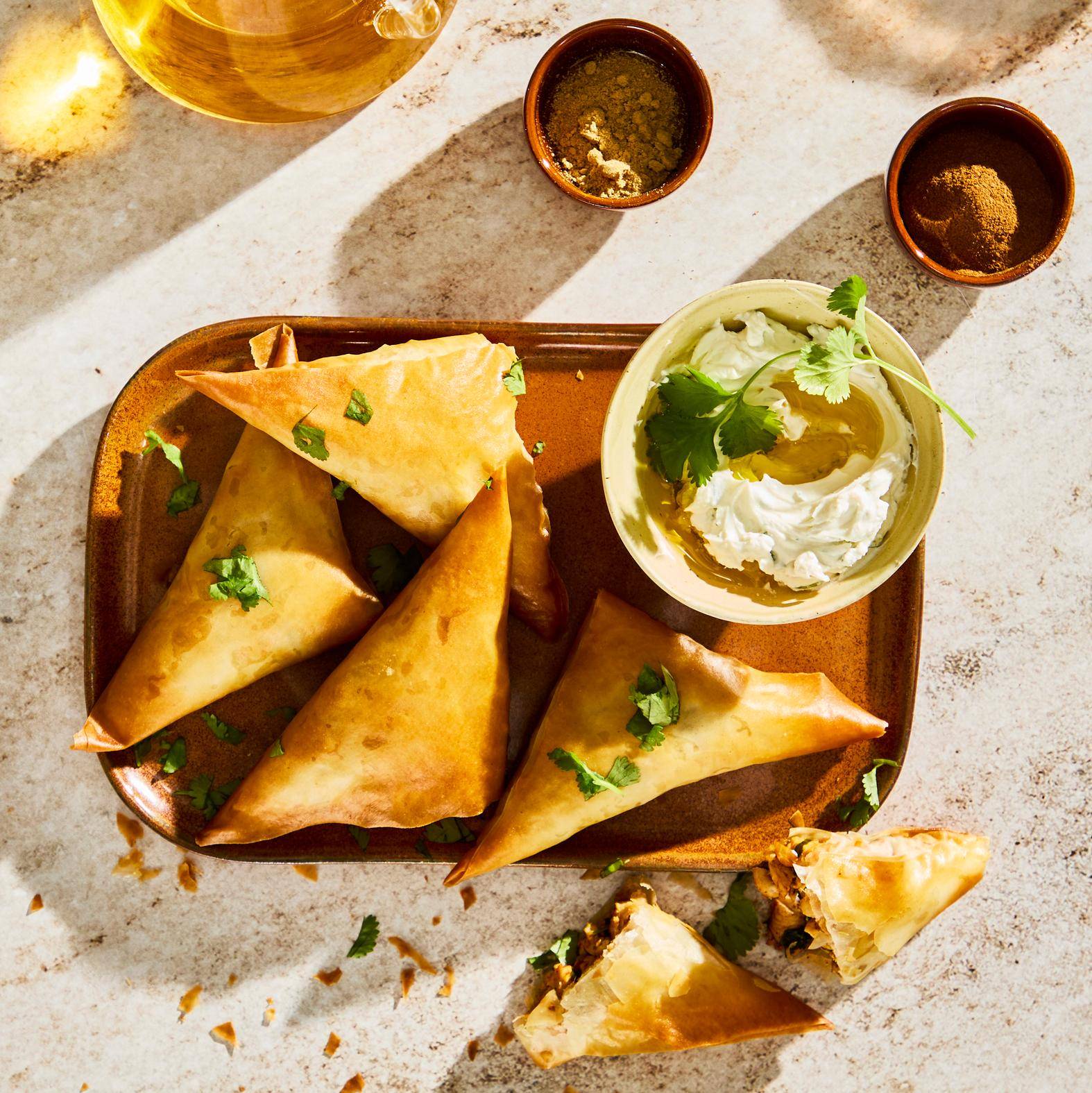 Briouats de pollo picante - Receta Easy Fry Max | Moulinex