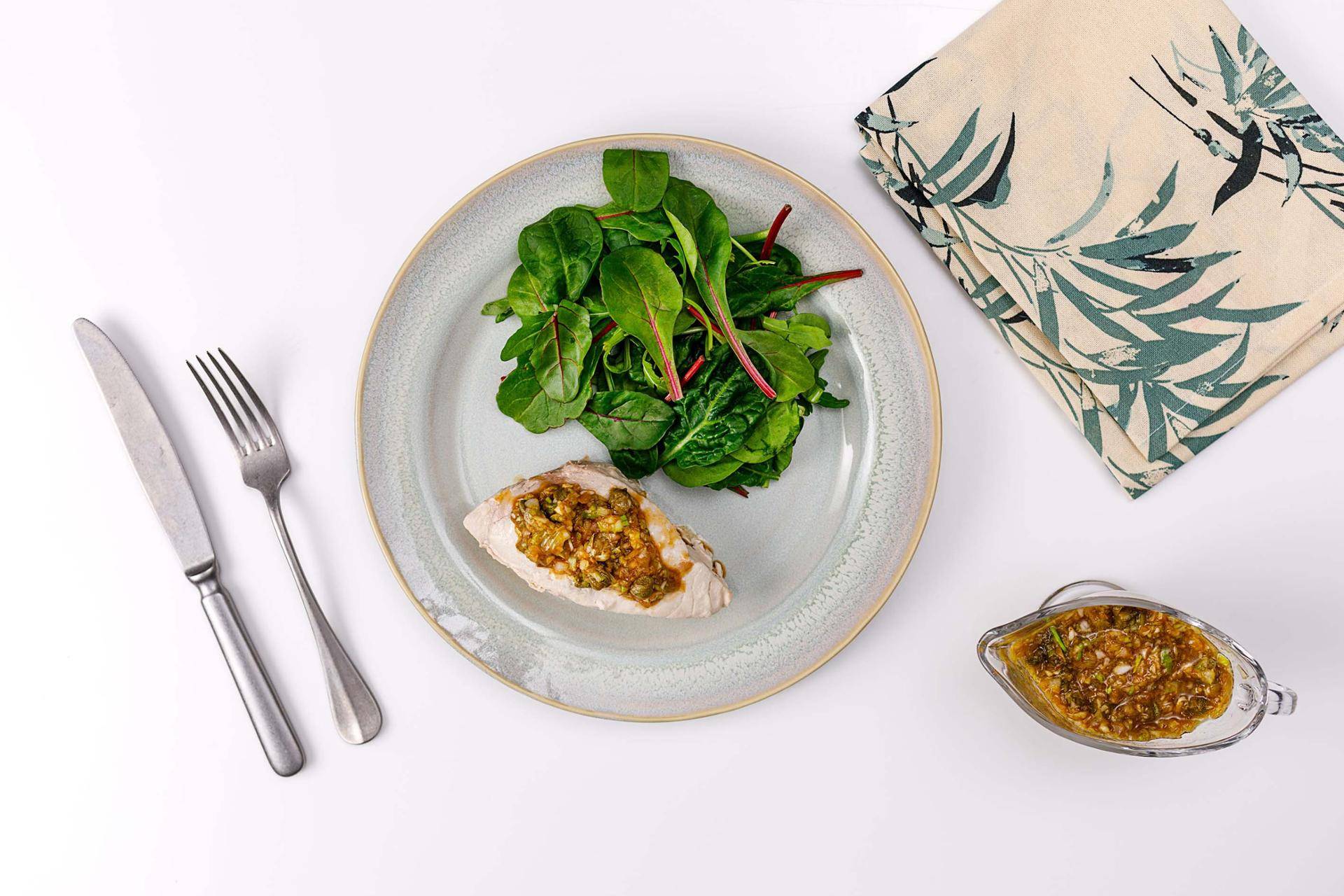 Bonito con salsa de alcaparras y cebolla - Receta undefined | Moulinex