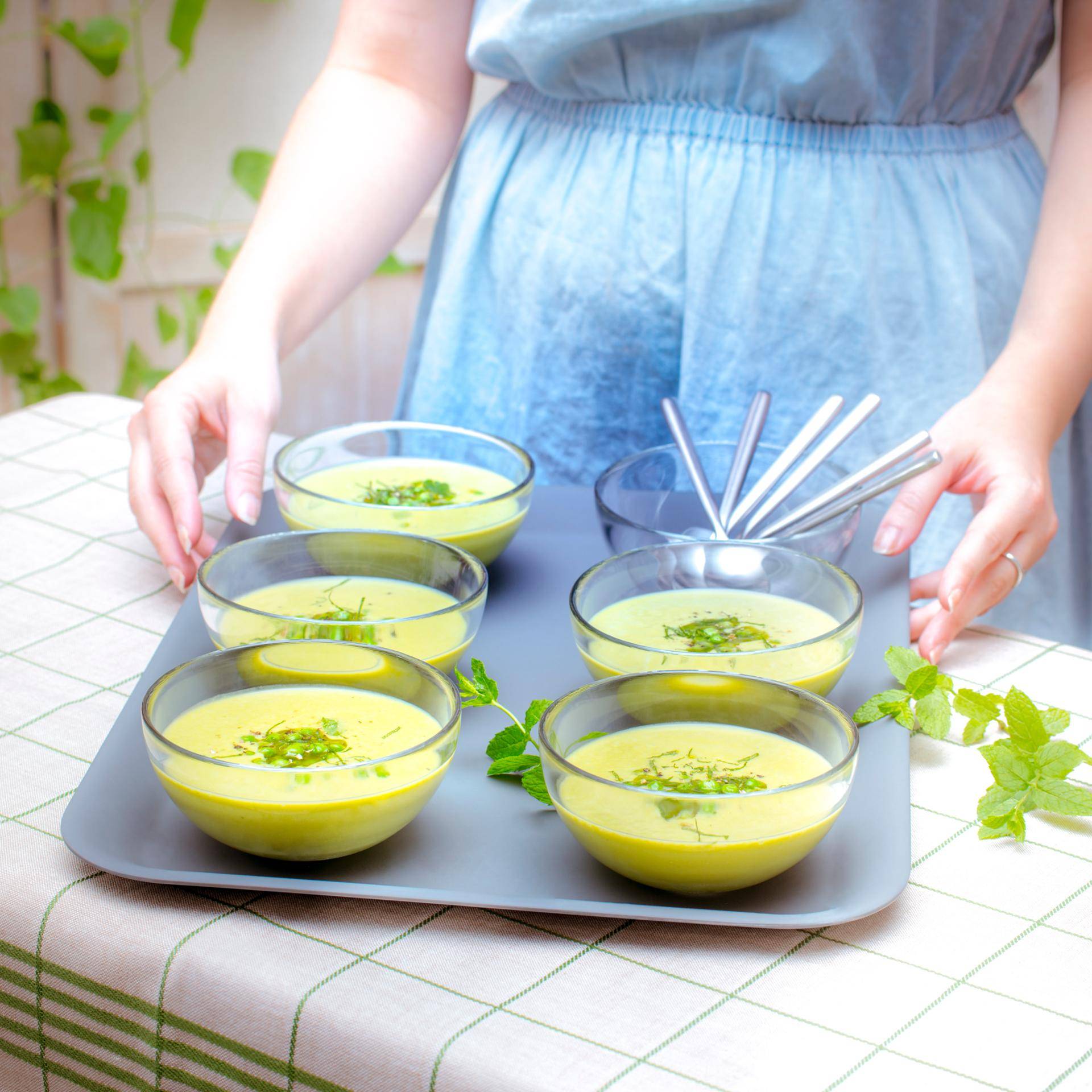 Gazpacho de guisantes a la menta - Receta Companion | Moulinex