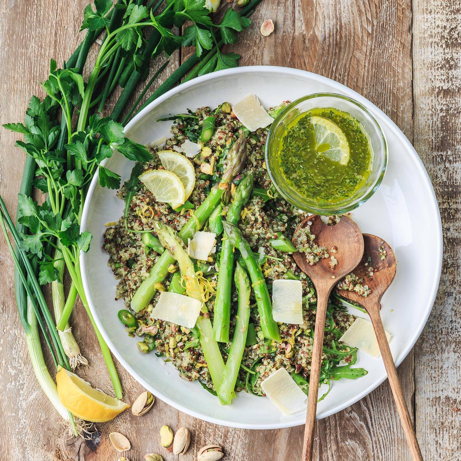 Quinoa con salsa de espárragos al limón - Receta Companion | Moulinex