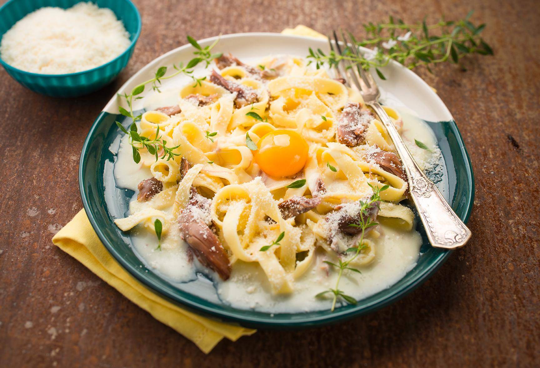 Carbonara chic de pato - Receta Cookeo | Moulinex