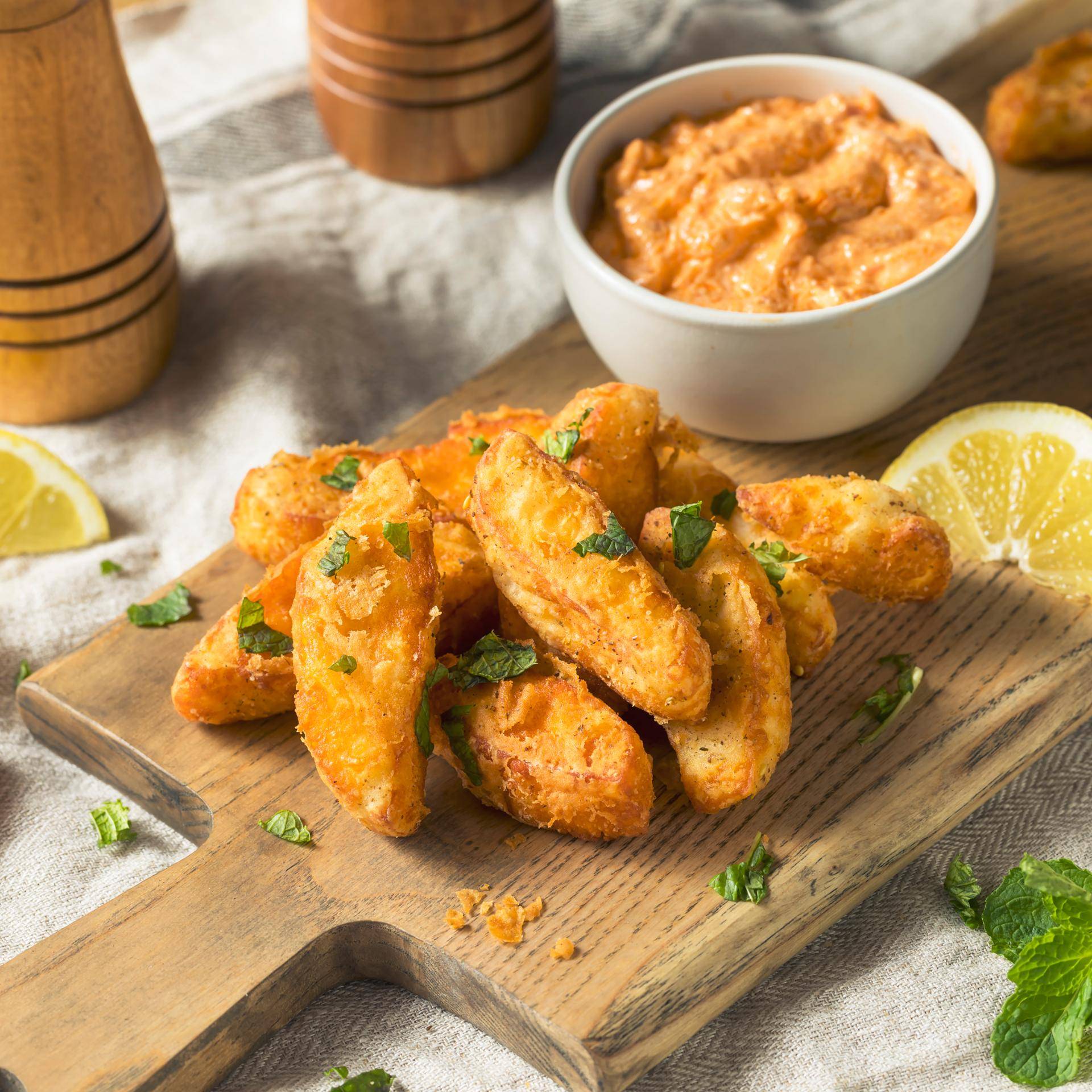Tiras fritas de halloumi - Receta Easy Fry Max | Moulinex