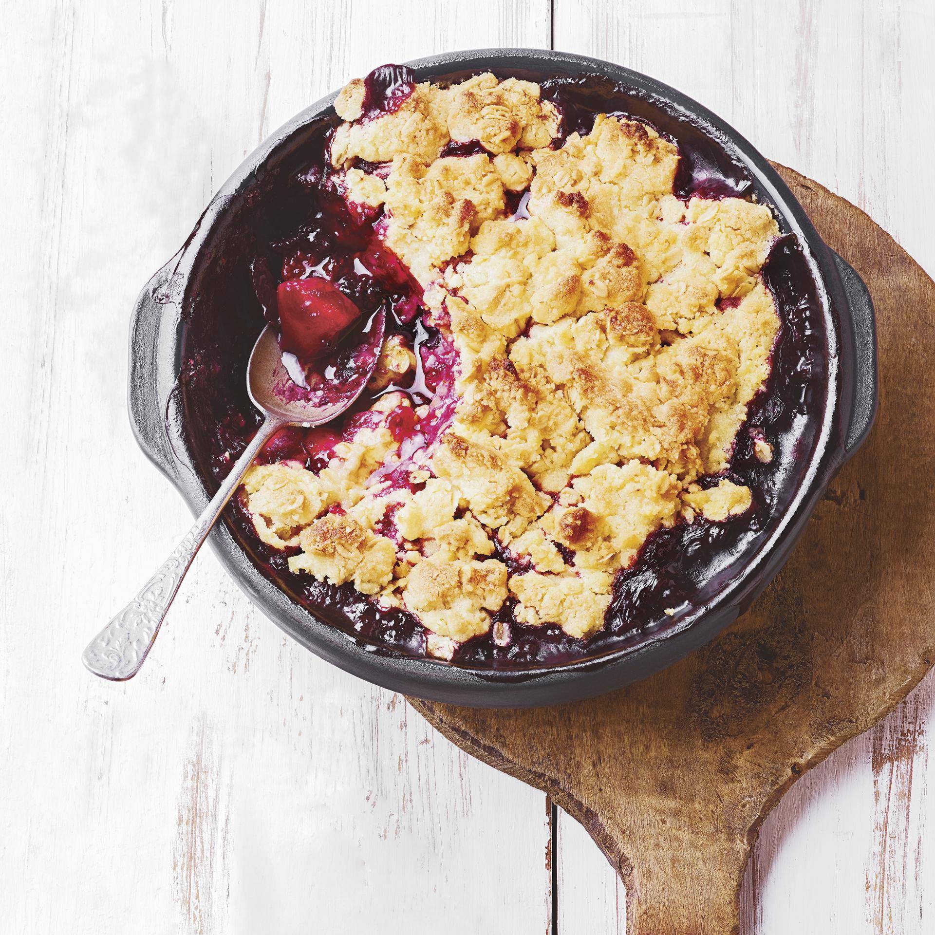 Crumble de arándanos - Receta Dual EasyFry&Grill | Moulinex
