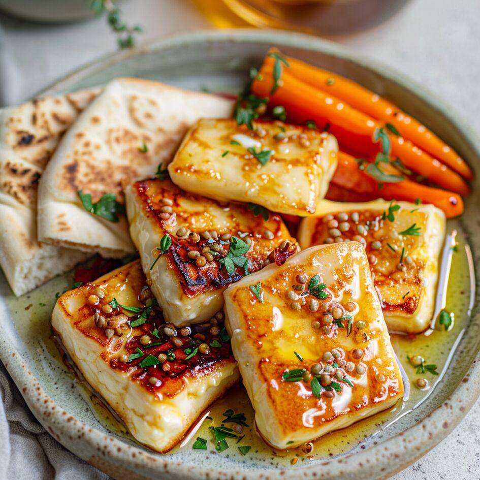 Halloumi asado con miel - Receta Easy Fry Max | Moulinex