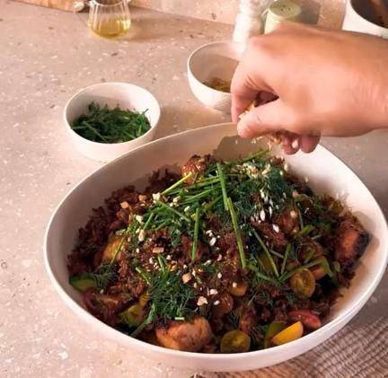 Ensalada de arroz crujiente - Receta Dual EasyFry | Moulinex
