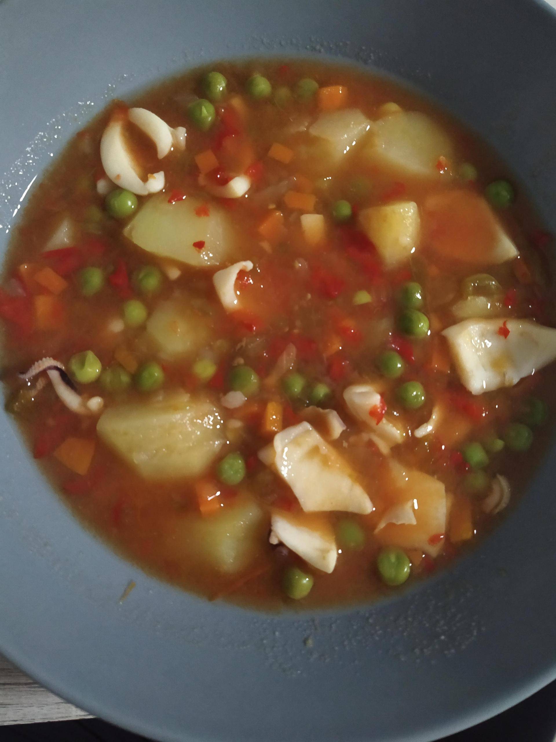 Sepia con patatas y guisantes - Receta Companion Connect | Moulinex