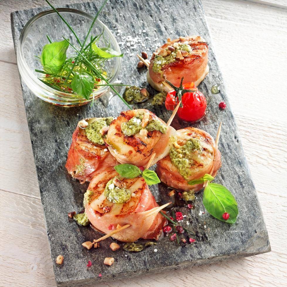Vieiras con jamón y pesto de albahaca - Receta undefined | Moulinex