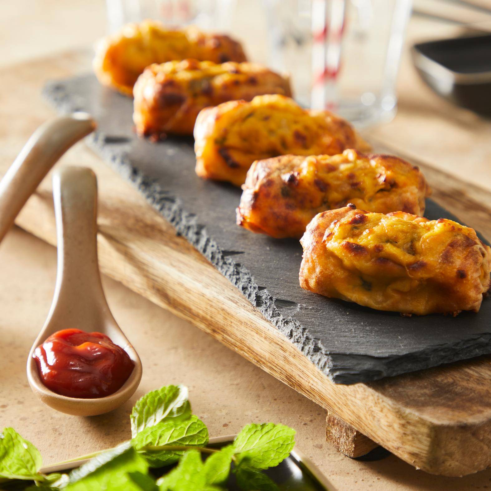 Rollitos primavera de hamburguesa con queso - Receta EASY FRY & GRILL 2 in 1 DIGITAL | Moulinex